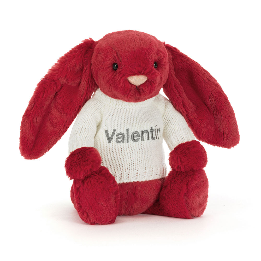 Bashful Luxe Bunny Scarlett with Personalised Cream Jumper, Main View