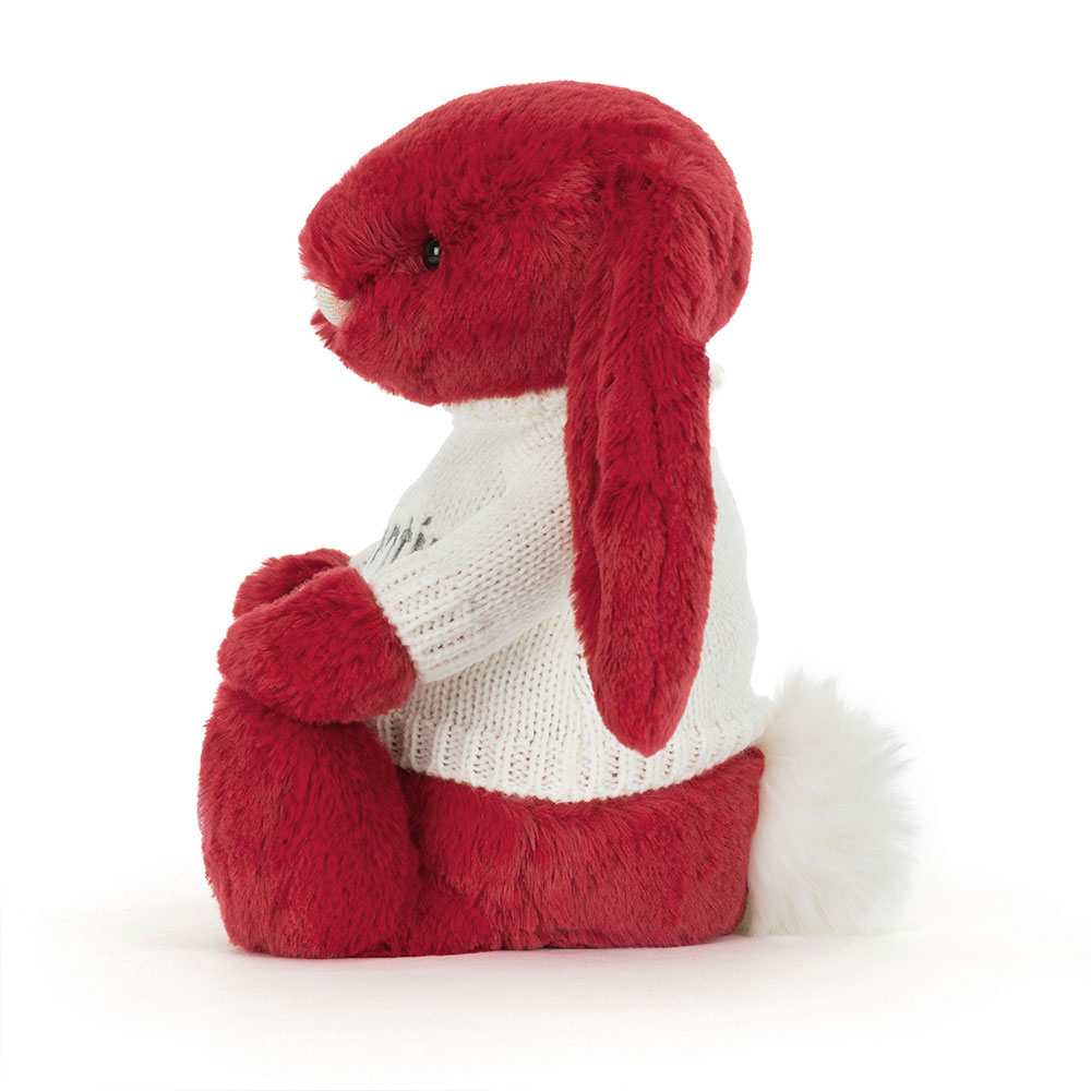 Bashful Luxe Bunny Scarlett with Personalised Cream Jumper, View 3