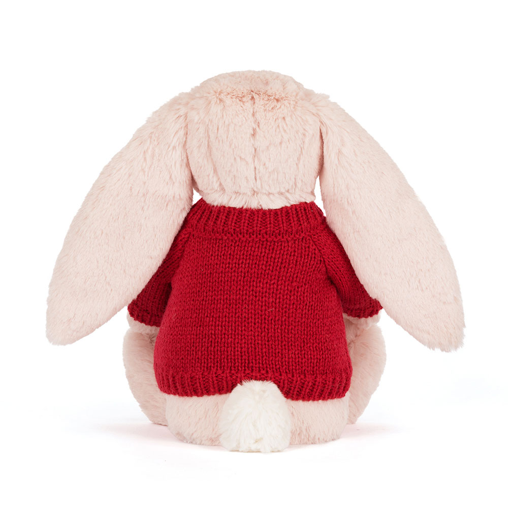 Blossom Blush Bunny 'Cherry' with Personalised Red Jumper, View 3