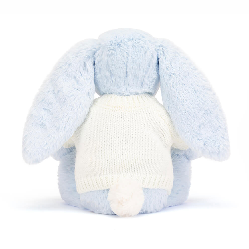 Bashful Blue Bunny with Personalised Cream Jumper, View 3